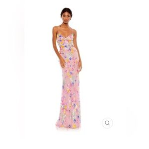 Beautiful Mac Duggal Pink Floral Gown
